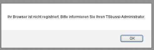 Browser nicht registriert